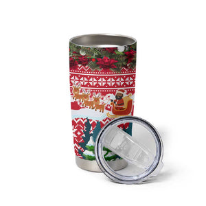 Guinea Bissau Christmas Tumbler Cup Santa Sleigh Reindeer Forest and National Flag - African Pride