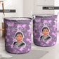 Rosa Parks Laundry Basket Purple Floral Pattern Civil Rights Tribute Bold Name Repeated Text Design - African Pride