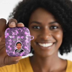 Rosa Parks AirPods Case Purple Floral Pattern Civil Rights Tribute Bold Name Repeated Text Design - African Pride
