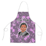 Rosa Parks Apron Purple Floral Pattern Civil Rights Tribute Bold Name Repeated Text Design - African Pride