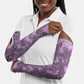 Rosa Parks Arm Sleeves Purple Floral Pattern Civil Rights Tribute Bold Name Repeated Text Design - African Pride