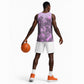 Rosa Parks Basketball Jersey Purple Floral Pattern Civil Rights Tribute Bold Name Repeated Text Design - African Pride