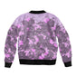 Rosa Parks Bomber Jacket Purple Floral Pattern Civil Rights Tribute Bold Name Repeated Text Design - African Pride