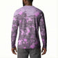 Rosa Parks Button Sweatshirt Purple Floral Pattern Civil Rights Tribute Bold Name Repeated Text Design