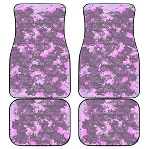 Rosa Parks Car Mats Purple Floral Pattern Civil Rights Tribute Bold Name Repeated Text Design - African Pride