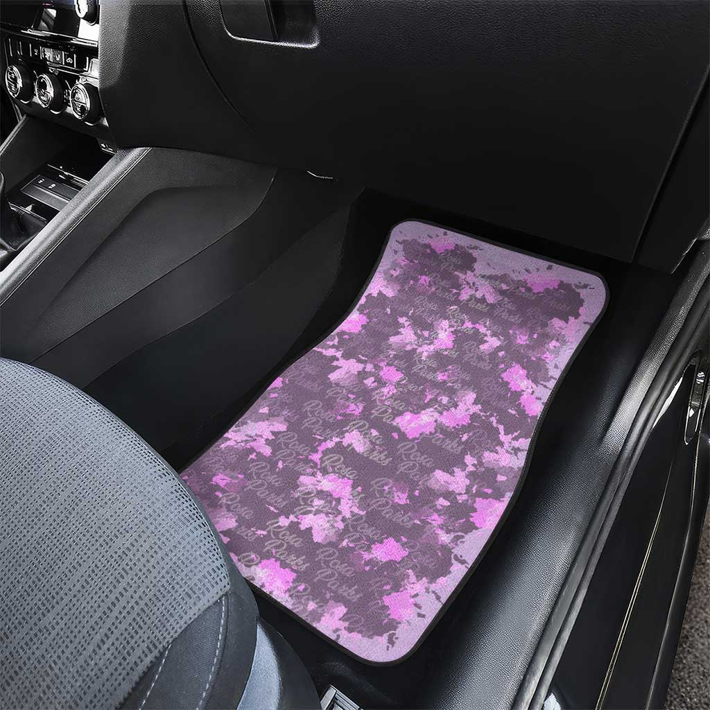 Rosa Parks Car Mats Purple Floral Pattern Civil Rights Tribute Bold Name Repeated Text Design - African Pride