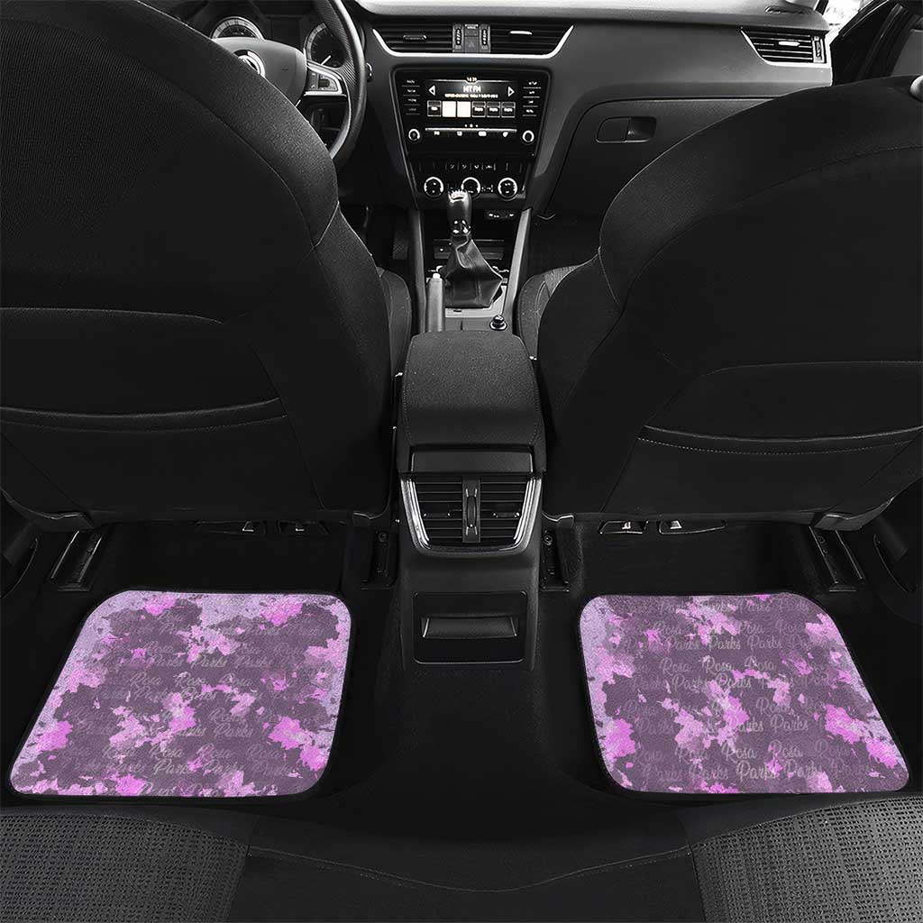 Rosa Parks Car Mats Purple Floral Pattern Civil Rights Tribute Bold Name Repeated Text Design - African Pride