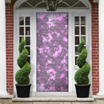 Rosa Parks Door Cover Purple Floral Pattern Civil Rights Tribute Bold Name Repeated Text Design - African Pride