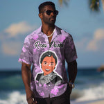 Rosa Parks Hawaiian Shirt Purple Floral Pattern Civil Rights Tribute Bold Name Repeated Text Design TS04
