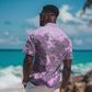 Rosa Parks Hawaiian Shirt Purple Floral Pattern Civil Rights Tribute Bold Name Repeated Text Design TS04