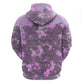 Rosa Parks Hoodie Purple Floral Pattern Civil Rights Tribute Bold Name Repeated Text Design - African Pride