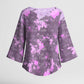 Rosa Parks Kimono Sleeve Blouse Purple Floral Pattern Civil Rights Tribute Bold Name Repeated Text Design - African Pride