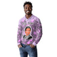 Rosa Parks Long Sleeve Polo Shirt Purple Floral Pattern Civil Rights Tribute Bold Name Repeated Text Design - African Pride