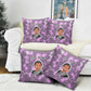 Rosa Parks Pillow Cover Purple Floral Pattern Civil Rights Tribute Bold Name Repeated Text Design - African Pride