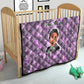 Rosa Parks Quilt Purple Floral Pattern Civil Rights Tribute Bold Name Repeated Text Design - African Pride