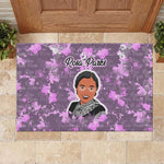 Rosa Parks Rubber Doormat Purple Floral Pattern Civil Rights Tribute Bold Name Repeated Text Design - African Pride