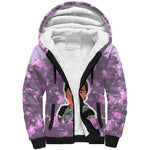 Rosa Parks Sherpa Hoodie Purple Floral Pattern Civil Rights Tribute Bold Name Repeated Text Design - African Pride