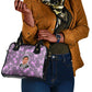 Rosa Parks Shoulder Handbag Purple Floral Pattern Civil Rights Tribute Bold Name Repeated Text Design - African Pride