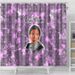 Rosa Parks Shower Curtain Purple Floral Pattern Civil Rights Tribute Bold Name Repeated Text Design - African Pride