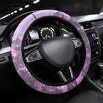 Rosa Parks Steering Wheel Cover Purple Floral Pattern Civil Rights Tribute Bold Name Repeated Text Design - African Pride