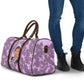 Rosa Parks Travel Bag Purple Floral Pattern Civil Rights Tribute Bold Name Repeated Text Design - African Pride