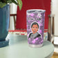 Rosa Parks Tumbler Cup Purple Floral Pattern Civil Rights Tribute Bold Name Repeated Text Design - African Pride