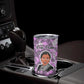 Rosa Parks Tumbler Cup Purple Floral Pattern Civil Rights Tribute Bold Name Repeated Text Design - African Pride
