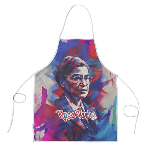 Rosa Parks Apron Red Blue Abstract Art Portrait Sitting Down to Stand Up Quote Civil Rights Tribute - African Pride