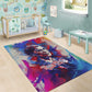 Rosa Parks Area Rug Red Blue Abstract Art Portrait Sitting Down to Stand Up Quote Civil Rights Tribute - African Pride