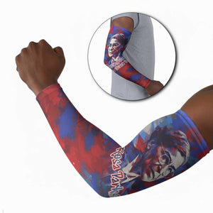 Rosa Parks Arm Sleeves Red Blue Abstract Art Portrait Sitting Down to Stand Up Quote Civil Rights Tribute - African Pride