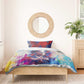 Rosa Parks Bedding Set Red Blue Abstract Art Portrait Sitting Down to Stand Up Quote Civil Rights Tribute - African Pride