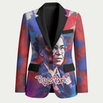 Rosa Parks Blazer Red Blue Abstract Art Portrait Sitting Down to Stand Up Quote Civil Rights Tribute - African Pride