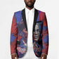 Rosa Parks Blazer Red Blue Abstract Art Portrait Sitting Down to Stand Up Quote Civil Rights Tribute - African Pride