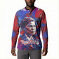 Rosa Parks Button Sweatshirt Red Blue Abstract Art Portrait Sitting Down to Stand Up Quote Civil Rights Tribute