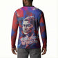 Rosa Parks Button Sweatshirt Red Blue Abstract Art Portrait Sitting Down to Stand Up Quote Civil Rights Tribute