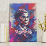 Rosa Parks Canvas Wall Art Red Blue Abstract Art Portrait Sitting Down to Stand Up Quote Civil Rights Tribute - African Pride
