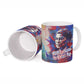 Rosa Parks Ceramic Mug Red Blue Abstract Art Portrait Sitting Down to Stand Up Quote Civil Rights Tribute - African Pride