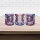 Rosa Parks Ceramic Mug Red Blue Abstract Art Portrait Sitting Down to Stand Up Quote Civil Rights Tribute - African Pride