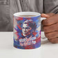 Rosa Parks Ceramic Mug Red Blue Abstract Art Portrait Sitting Down to Stand Up Quote Civil Rights Tribute - African Pride