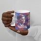 Rosa Parks Ceramic Mug Red Blue Abstract Art Portrait Sitting Down to Stand Up Quote Civil Rights Tribute - African Pride