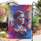 Rosa Parks Garden Flag Red Blue Abstract Art Portrait Sitting Down to Stand Up Quote Civil Rights Tribute - African Pride