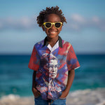 Rosa Parks Kid Hawaiian Shirt Red Blue Abstract Art Portrait Sitting Down to Stand Up Quote Civil Rights Tribute TS04