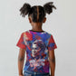 Rosa Parks Kid T shirt Red Blue Abstract Art Portrait Sitting Down to Stand Up Quote Civil Rights Tribute TS04