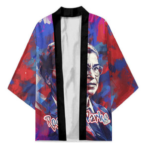 Rosa Parks Kimono Red Blue Abstract Art Portrait Sitting Down to Stand Up Quote Civil Rights Tribute - African Pride