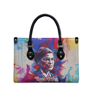Rosa Parks Leather Bag Red Blue Abstract Art Portrait Sitting Down to Stand Up Quote Civil Rights Tribute - African Pride