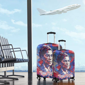 Rosa Parks Luggage Cover Red Blue Abstract Art Portrait Sitting Down to Stand Up Quote Civil Rights Tribute - African Pride