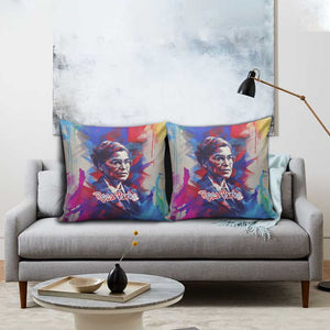 Rosa Parks Pillow Cover Red Blue Abstract Art Portrait Sitting Down to Stand Up Quote Civil Rights Tribute - African Pride