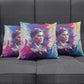 Rosa Parks Pillow Cover Red Blue Abstract Art Portrait Sitting Down to Stand Up Quote Civil Rights Tribute - African Pride