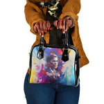 Rosa Parks Shoulder Handbag Red Blue Abstract Art Portrait Sitting Down to Stand Up Quote Civil Rights Tribute - African Pride