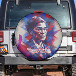 Rosa Parks Spare Tire Cover Red Blue Abstract Art Portrait Sitting Down to Stand Up Quote Civil Rights Tribute - African Pride